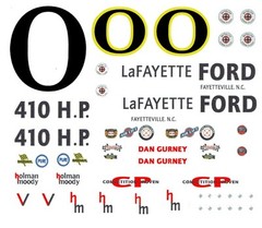#0 Dan Gurney 1963 Galaxie Lafayette Ford 1/24th – 1/25th Scale Waterslide Decal