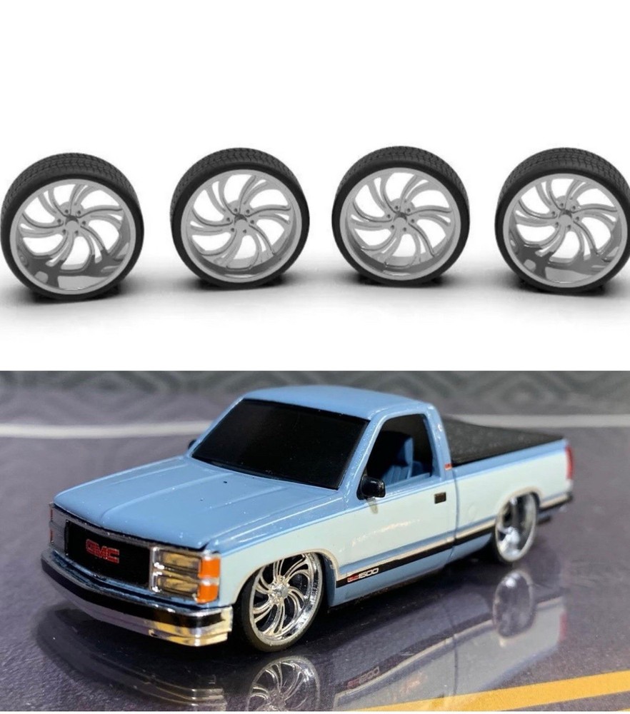 1:64 Helix 26″ Deep And Shallow Wheels/Pro tires. Truck Not Included. 3D Printed