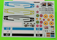 Decal Sheet 1970 Dodge Coronet Super Bee 1/25 MPC Blue Black Green White Stripes