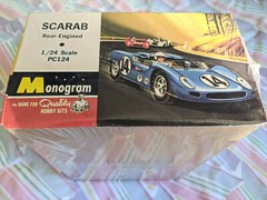 “NIB”! MONOGRAM SCARAB REAR-ENGINED RACING CAR MODEL KIT “FACTORY-SEALED” *LQQK!