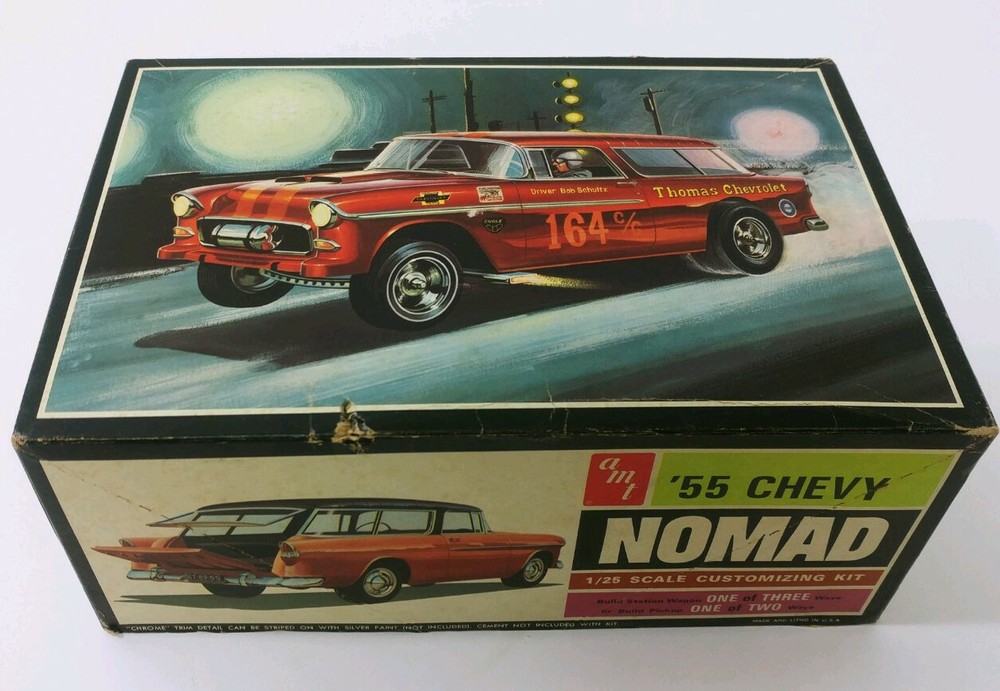 Vintage AMT ’55 Chevy Nomad 1/25 Model Kit 2555 T 289-225 *Partially Assembled