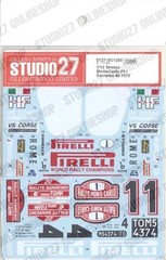 STUDIO27 Decals 1/12 Stratos #1 Monte Carlo / #4 Sanremo 1978 for ITALERI DC1260