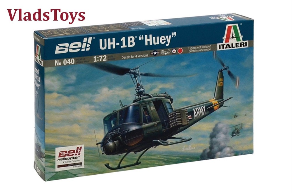 Italeri Plastic Model kit 1/72 Scale Bell UH – 1B HUEY Vietnam #040