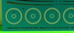 57 1957 Ford Del Rio Ranch Wagon 1/25 Decal Sheet Dash Gagues Whitewalls Emblems