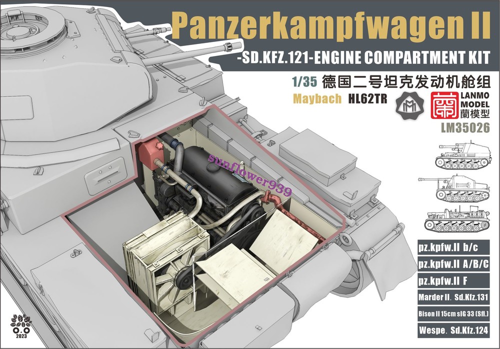 Heavy Hobby LM-35026 1/35 Panzerkampfwagen II SD.KFZ.121 ENGINE COMPARTMENT KIT