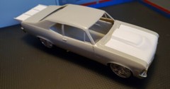 Resin Rear Spoiler & L88 Hood Combo for ’72*/69 Nova AMT*/Revell 1/25.