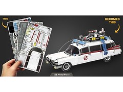 ECTO-1 WHITE “GHOSTBUSTERS” (1984) STEEL MODEL KIT BY METAL EARTH ICX230