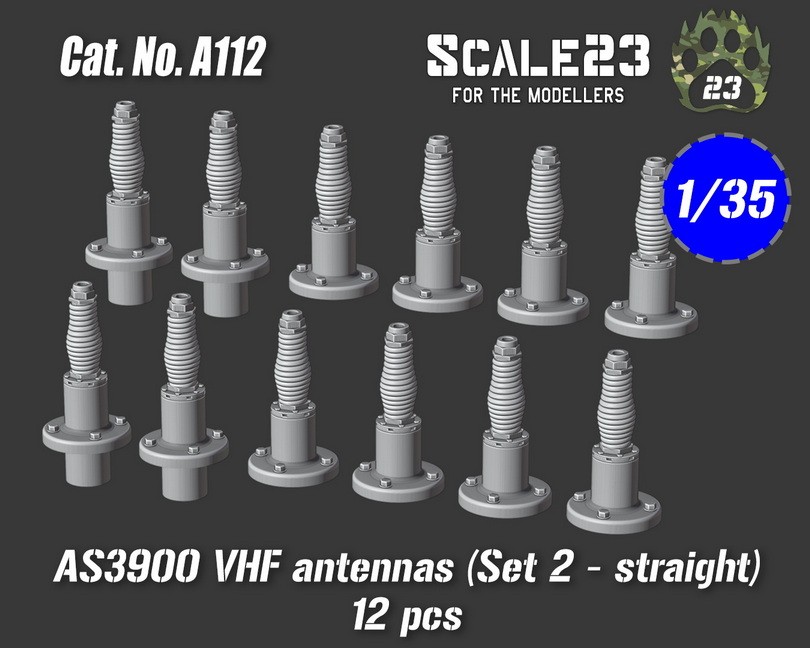 Scale23 1/35 AS3900 VHF Nato Antennas Set #2 Straight #1 (2pcs)