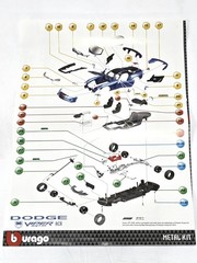 Bburago Dodge Viper SRT10 ACR 1:24 Metal Model Kit #18-25091 Complete