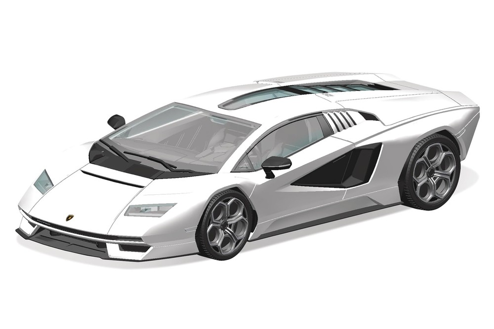 AOSHIMA 1/32 The Snap Kit Series Lamborghini Countach LPI 800-4 White Color-code
