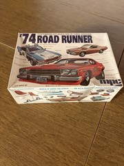 RARE SEALED MPC 1974 PLYMOUTH ROAD RUNNER 1/25 SCALE MODEL CAR. THREE VERSIONS.