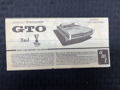 AMT ’65 Pontiac Tempest GTO 5615 Trophy Barris Instructions Original Manual
