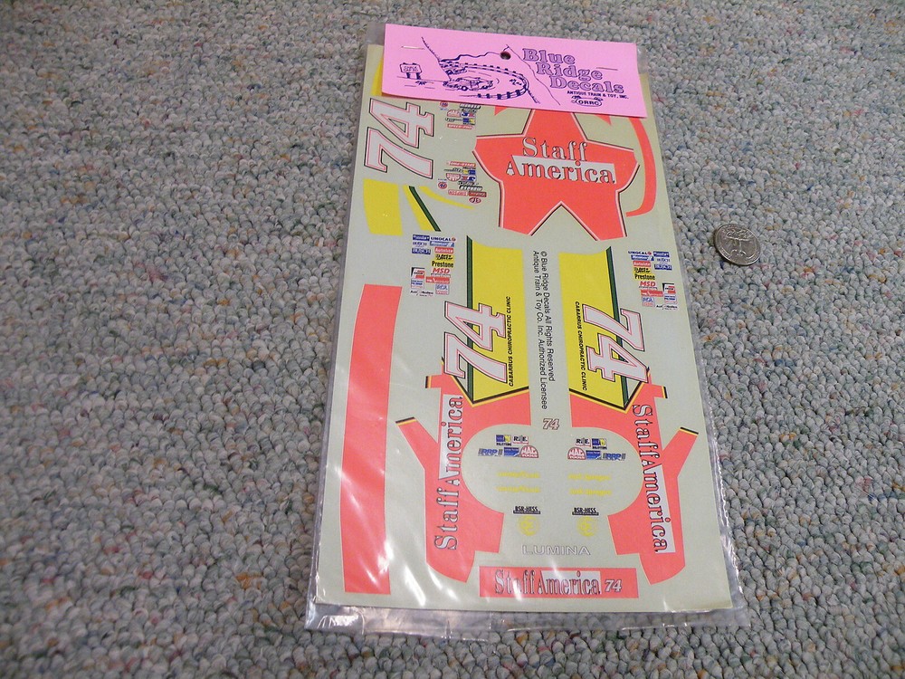 Blue Ridge decals 1/24 1/25 #74 Staff america Lumina N148