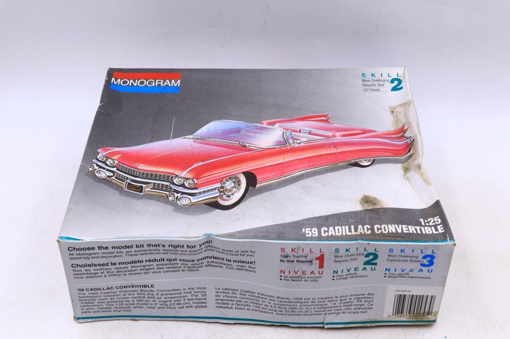 1992 Monogram 1/25 Pink 1959 Cadillac Eldorado Convertible Model #2957 Niob