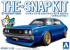Aoshima 1/32 NISSAN SKYLINE GT-R C110 Custom Snap Model Kit *SILVER*