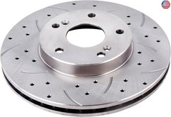 UNITHUB Front Drilled and Slotted Brake Pads and Rotors Kit Ceramic Automotive