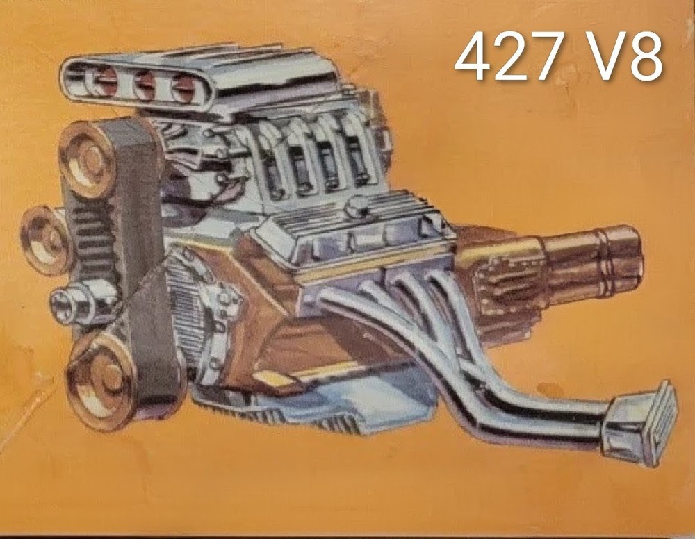 CHEVY 427 SUPERCHARGED ENGINE PARTS 37 CHEVY CONV – AMT T161 – MODEL CAR KIT LOT
