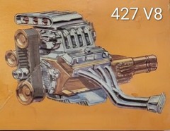 CHEVY 427 SUPERCHARGED ENGINE PARTS 37 CHEVY CONV – AMT T161 – MODEL CAR KIT LOT
