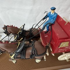 VTG AMT Budweiser Clydesdales 8 Horse & Red Wagon Hitch Kit Built Plastic 35.5”