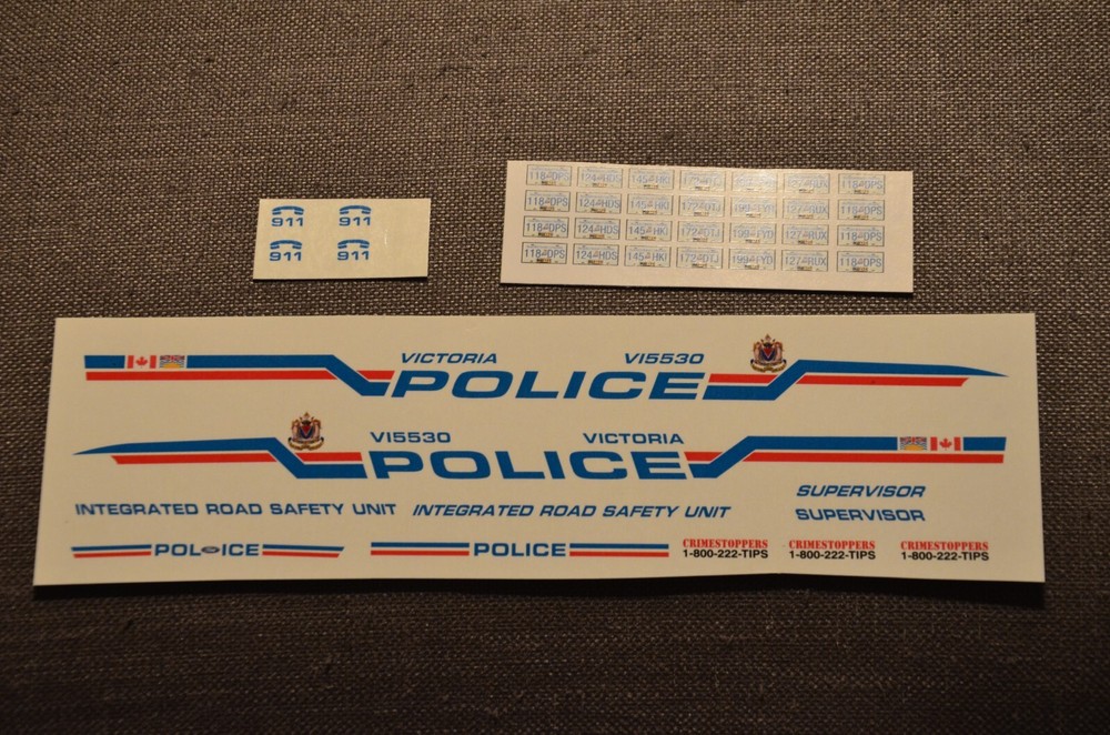 1/24, 1/25 Police Car decals (Bill Bozo – Victoria, Canada)