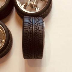 Pegasus 1/24 Rim & Tire Set 1274 “T’s” Chrome 19″ Wheels (4)