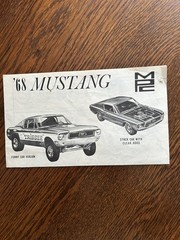 MPC 1968 Ford Mustang Model Car Kit Orig Instructions ONLY Nice!