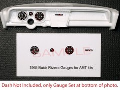 1965 BUICK RIVIERA GAUGE FACES for 1/25 scale AMT kits—PLEASE READ DESCRIPTION