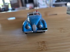 Vtg. Built 1/32 Gowland & Gowland 1953 Jaguar XK120 Sports Car Model Kit Blue