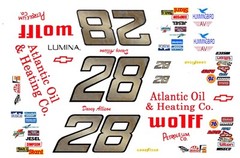 #28 Davey Allison Wolff Petroleum Co. Lumina 1990 1/24th – 1/25th Scale Decals