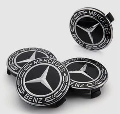 1set For Mercede-s Ben-z 75mm/2.95“ Wheel Rim HubCaps Cover Badge Emblem