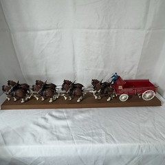 VTG AMT Budweiser Clydesdales 8 Horse & Red Wagon Hitch Kit Built Plastic 35.5”