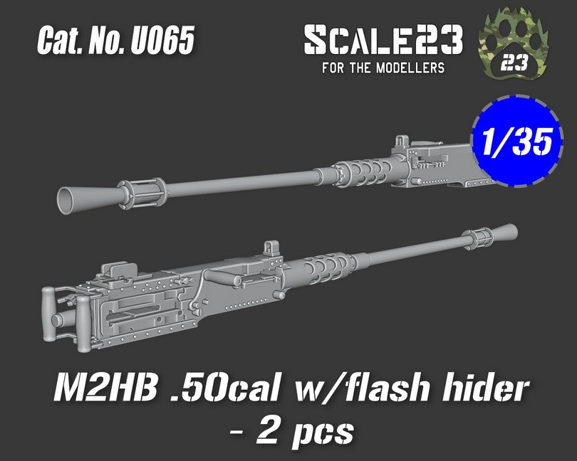 Scale23 1/35 IDF M2Hb .50 Cal with Flash Hider (2pcs)