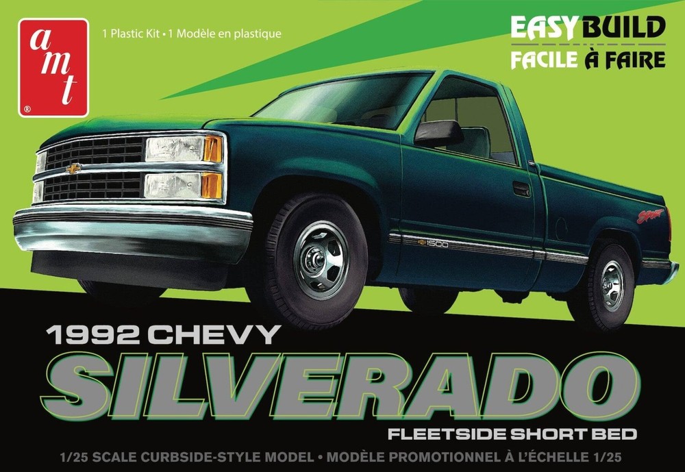 AMT 1/25 1992 Chevrolet Silverado C1500 Fleetside Short Bed Model Kit AMT1408