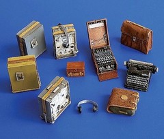 1/35 Scale Die-Cast Resin Model Assembled Kit German Radio Set Scene Model Un…