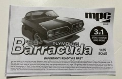 Model Car Parts – MPC 1969 Plymouth Barracuda miscellaneous body parts 1/25