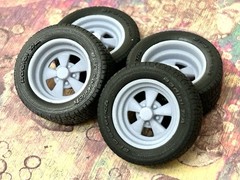 1/24 Scale: 17-inch “Cragar SS” wheels W/ Wide Rear Tires; Resin 1/25