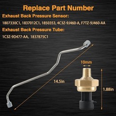Stainless Steel Exhaust Back Pressure Sensor Tube, EBP Sensor with Wire Harness