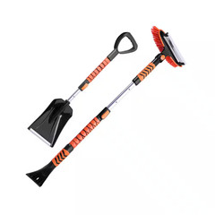 Car SUV Truck Snow Brush Shovel Kit with 180° Pivoting Head Ice Scraper Chenille