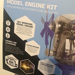 Discovery Mindblown Model Engine Build Kit STEM Moving Parts LED Lights
