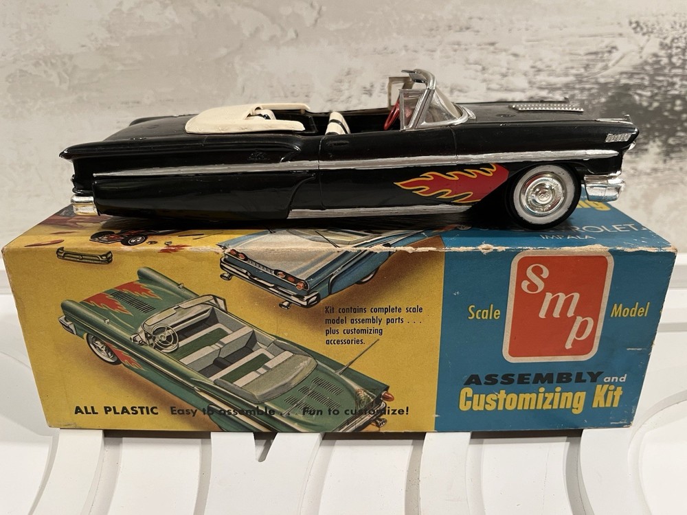 Vintage SMP ’58 Chevy Impala Built Model Kit With Box