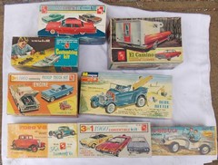 8 EMPTY Vintage 1960’s Model Boxes Blue Beetle Trailblazer AMT 3 in 1 & More
