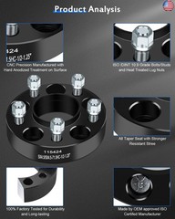 ECCPP 2PCS 1.25 inch Wheel Spacers hub Centric 5 Lug 5×4.5 to 5×4.5 5×114.3mm