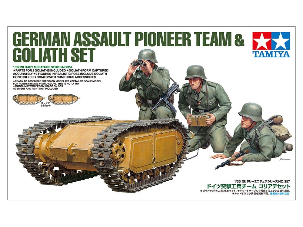 TAMIYA 35357 1:35 German Assault Pioneer Team & Goliath Set Plastic Model Kit