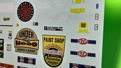 Tip Top Shop #2 DECAL ONLY 1/25 Waterslide Sheet Diorama Dart Board Shop Signs