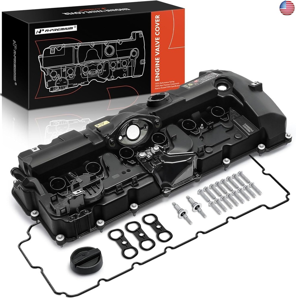 A-Premium Engine Valve Cover – Compatible with BMW Vehicles – 2.5L, 3.0L –