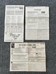 VTG Model Car Kit Instructions Directions Lot (25+) Monogram AMT Ertl Jo-Han