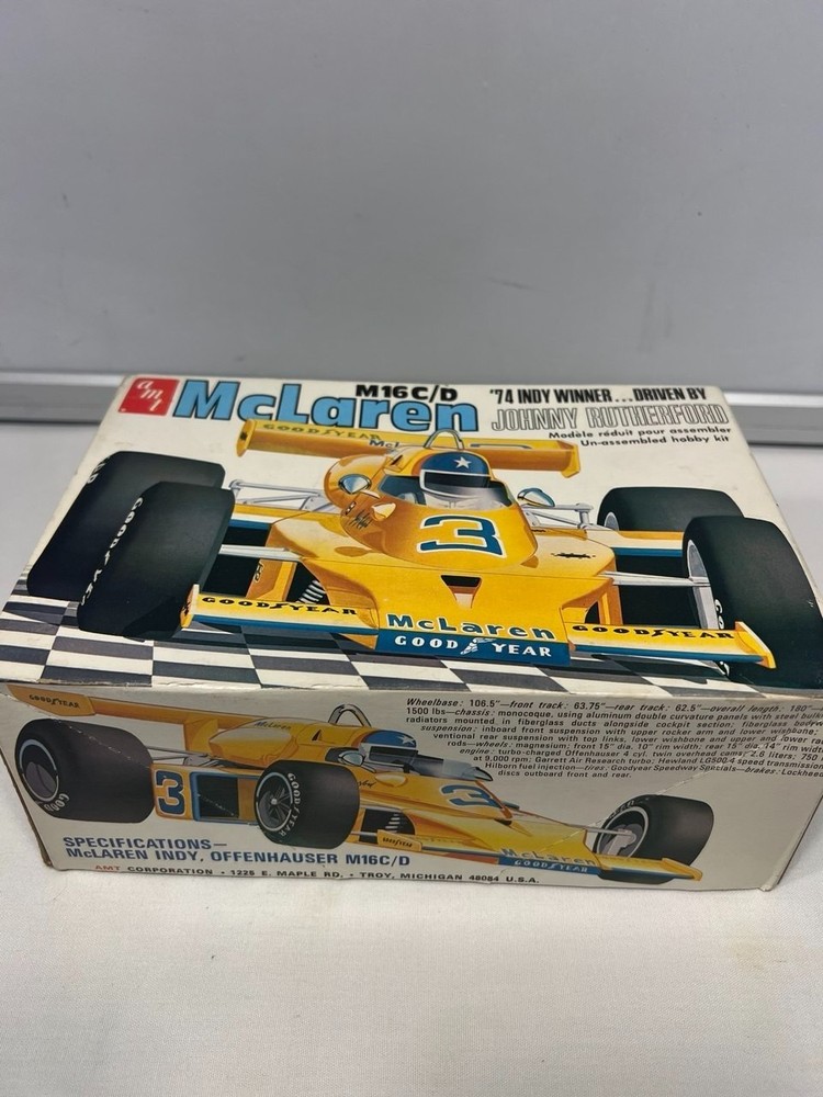 AMT MCLAREN M16 C/D Johnny Rutherford 1:25 1974 NIOB /Not Instructions