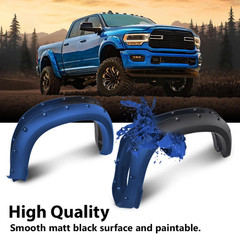 Fender Flares Modified 4Pcs Matte Black Compatible with Dodge Ram 2500 3500 2019