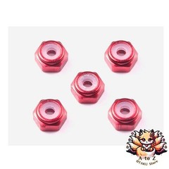 NEW Tamiya Mini 4WD Grade-Up Parts Series No. 493 2mm Aluminum Lock Nuts Red 5
