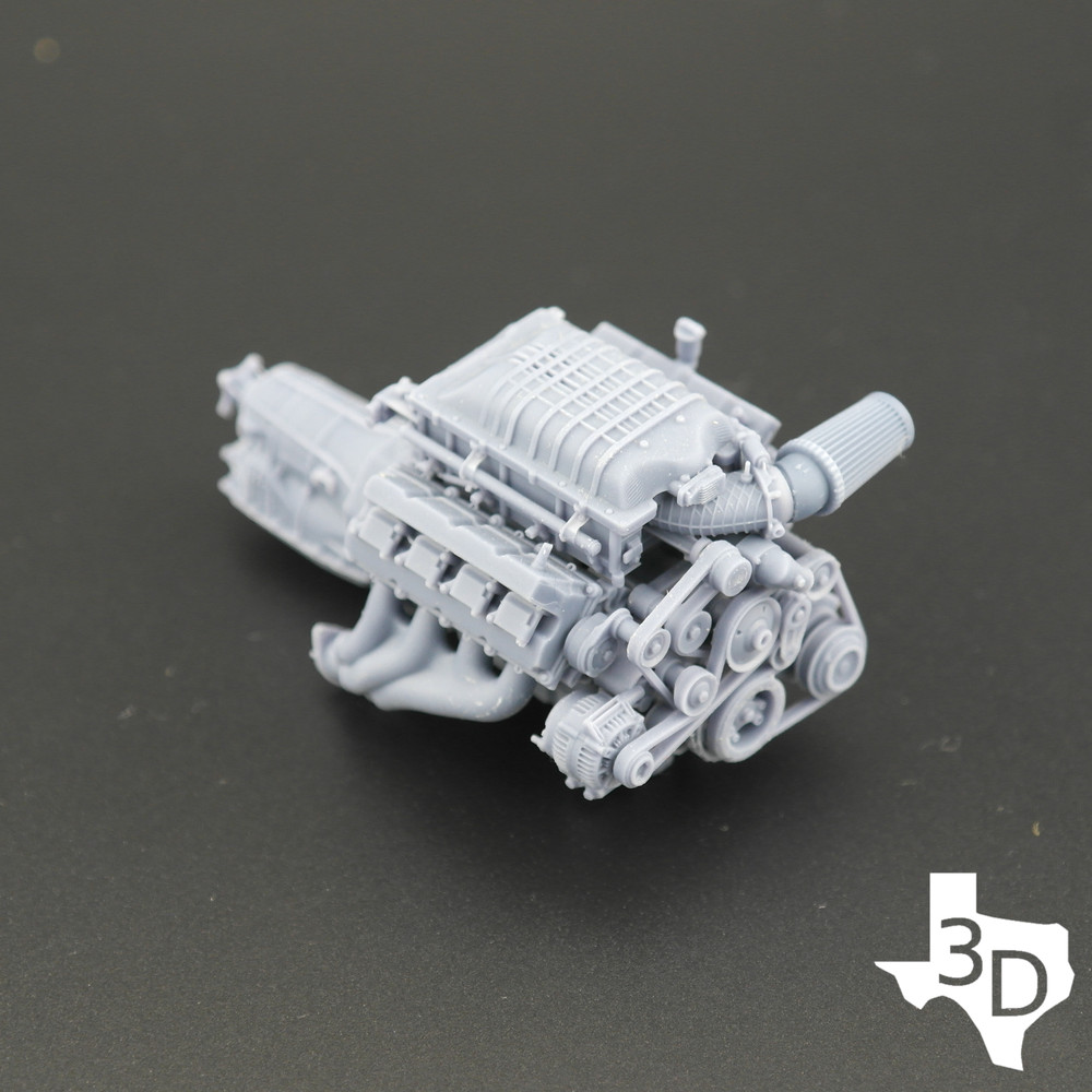 Dodge Hellcat Demon Hellaphant model engine resin 3D printed 1/25 1/24